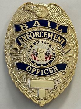 BAIL ENFORCEMENT OFFICER SHIELD - METAL SHIRT BADGE.